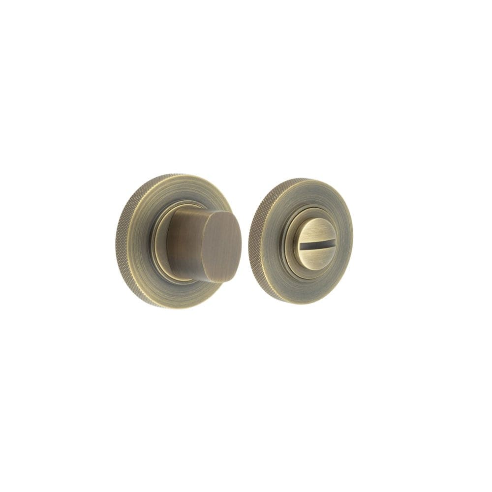 Frelan Hardware Door Furniture Antique Brass Frelan - Burlington Turns & Releases Inner 3 Knurled Rose Antique Brass