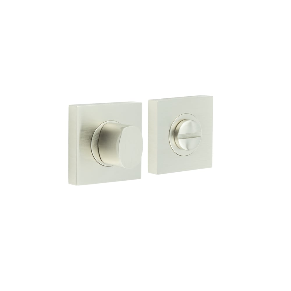 Frelan Hardware Door Furniture Satin Nickel Frelan - Burlington Turns & Releases Inner 3 Square Plain Rose Satin Nickel