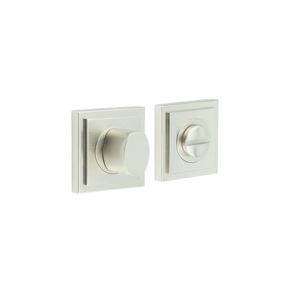 Frelan Hardware Door Furniture Satin Nickel Frelan - Burlington Turns & Releases Inner 3 Square Stepped Rose Satin Nickel