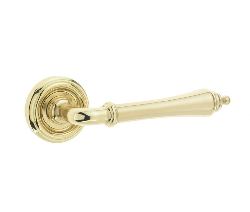 Frelan Hardware Door Furniture Polished Brass / Round Rose Frelan - Camille Levers on Round Rose - Polished Brass