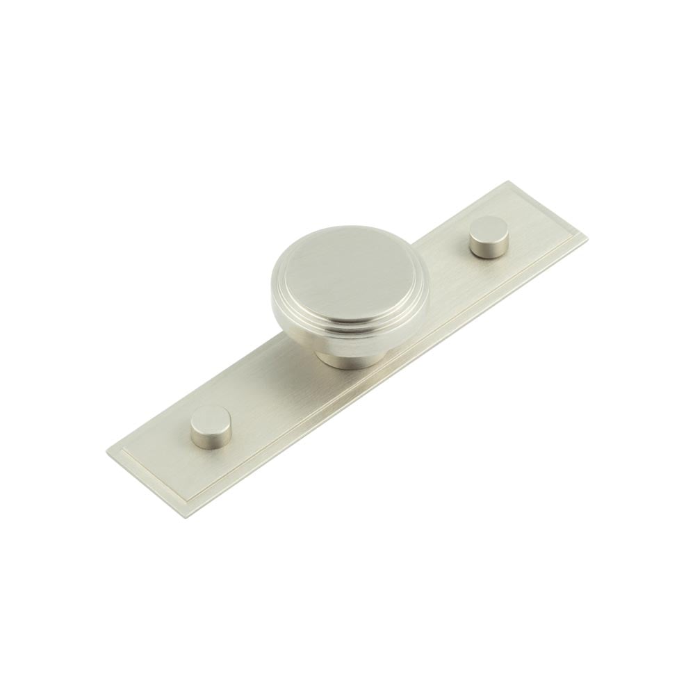 Frelan Hardware Cabinet Hardware Satin Nickel / Cabinet Knobs Frelan - Cropley Cupboard Knobs 40mm Stepped Backplate Satin Nickel