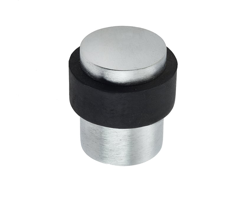 Frelan Hardware Door Furniture Satin Chrome / Floor Door Stop Frelan - Cylinder Floor Mounted Door Stop - Satin Chrome