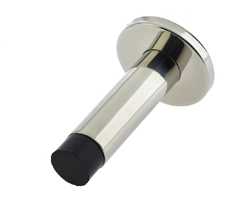 Frelan Hardware Door Furniture Polished Stainless Steel / Projection Door Stop Frelan - Cylinder Projecting Door Stop with Rose - Grade 304 Polished Stainless