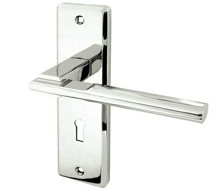 Frelan Hardware Door Furniture Polished Chrome / Std. Lock Handles Frelan - DELTA LEVER LOCK PC