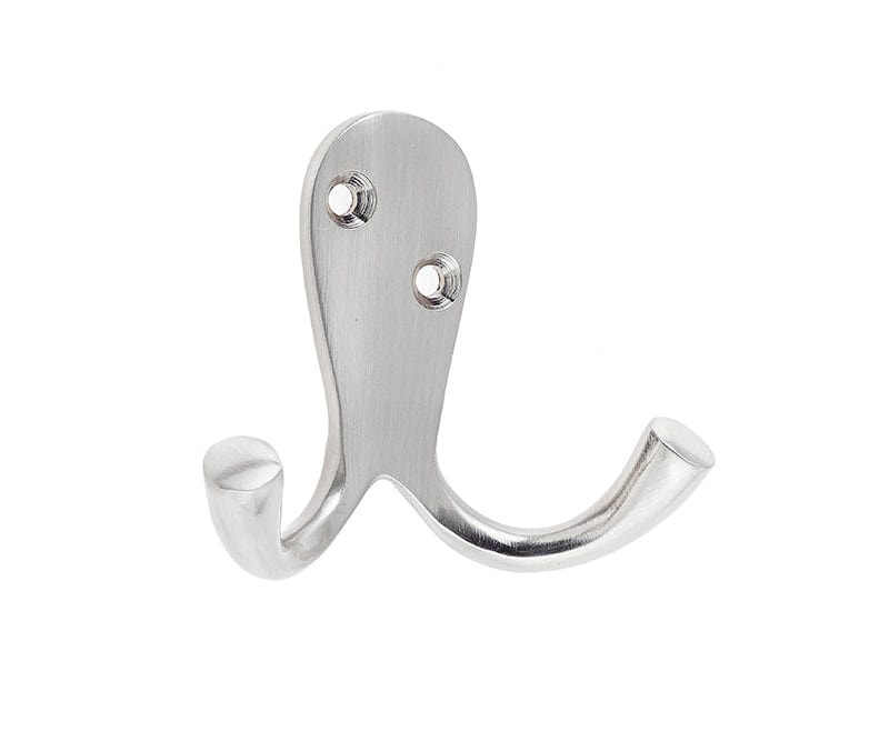 Frelan Hardware Accessories Satin Nickel / Double Coat Hooks Frelan - Double Robe Hook - Satin Nickel