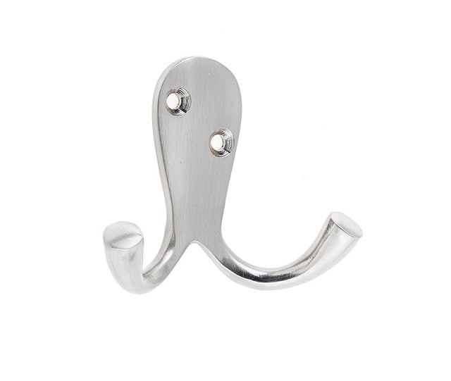 Frelan Hardware Accessories Satin Nickel / Double Coat Hooks Frelan - Double Robe Hook - Satin Nickel