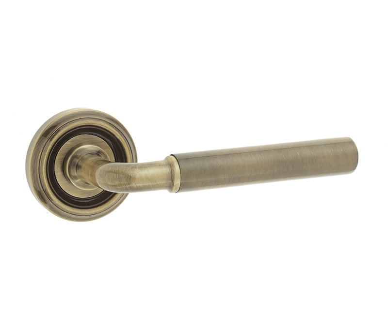 Frelan Hardware Door Furniture Antique Brass / Round Rose Frelan - Elise Levers on Round Rose - Antique Brass