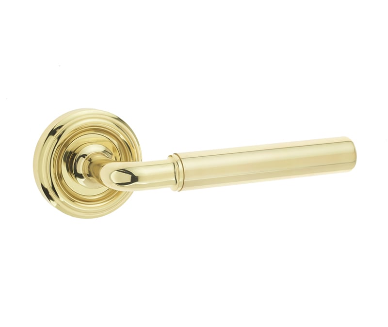 Frelan Hardware Door Furniture Polished Brass / Round Rose Frelan - Elise Levers on Round Rose - Polished Brass