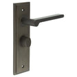 Frelan Hardware Door Furniture Dark Bronze / Bathroom Lock Handles Frelan - Fitzrovia Door Handle Bathroom Backplate Dark Bronze & Turn & Release