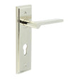 Frelan Hardware Door Furniture Polished Nickel / Euro Profile Lock Handles Frelan - Fitzrovia Door Handle Din Euro Backplate Polished Nickel