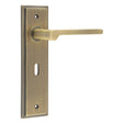 Frelan Hardware Door Furniture Antique Brass / Std. Lock Handles Frelan - Fitzrovia Door Handle Lock Backplate Antique Brass