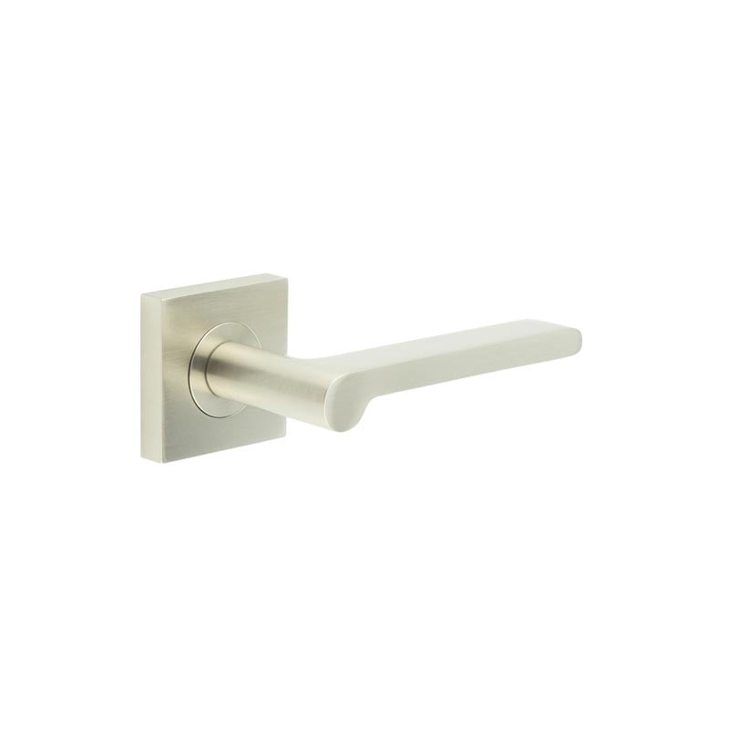 Frelan Hardware Door Furniture Satin Nickel Frelan - Fitzrovia Door Handles Square Plain Rose Satin Nickel