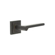 Frelan Hardware Door Furniture Dark Bronze Frelan - Fitzrovia Door Handles Square Stepped Rose Dark Bronze