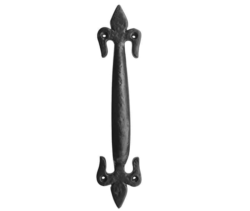 Frelan Hardware Door Furniture Antique Black / Pull Handles (Face Fix) Frelan - Fleur De Lys 174mm Pull Handle - Antique Black