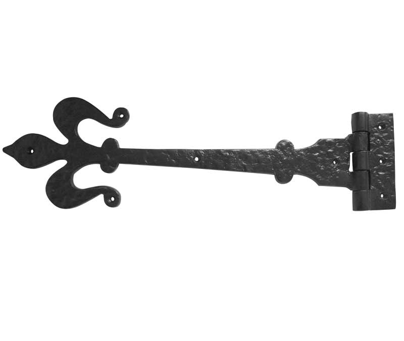 Frelan Hardware Hinges Antique Black / Tee Hinges / 16" (406mm) Frelan - Fleur De Lys 400mm Hinges - Antique Black