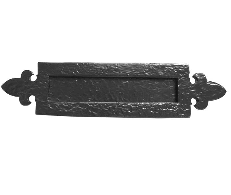 Frelan Hardware Door Furniture Antique Black / Letter Plates / 350 x 84mm Frelan - Fleur De Lys Letterplate 350 x 84mm - Antique Black