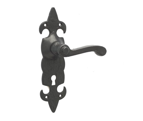 Frelan Hardware Door Furniture Antique Black / Std. Lock Handles Frelan - Fleur De Lys Lever Lock Handles
