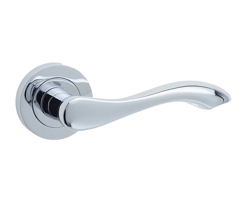 Frelan Hardware Door Furniture Polished Chrome / Round Rose Frelan - Gamma Levers on Round Rose - Polished Chrome