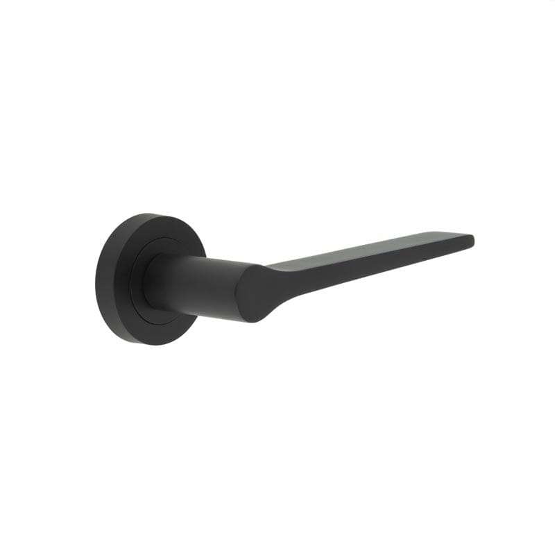 Frelan Hardware Door Furniture Black / Round Rose Frelan - Geo Lever on Round Rose - Matt Black