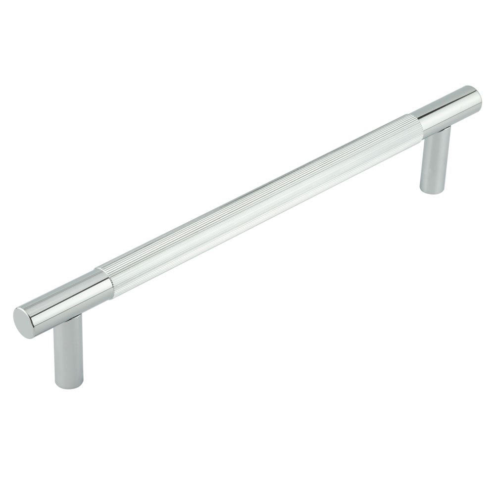 Frelan Hardware Door Furniture Polished Chrome Frelan Hardware - Venice Linear Knurled 300x19mm Polished Chrome Pull Handle Face Fix