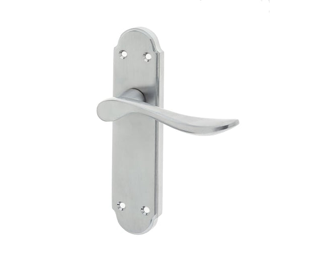Frelan Hardware Door Furniture Satin Chrome / Latch Handles Frelan - Henley Lever Latch Handles on Backplate - Satin Chrome
