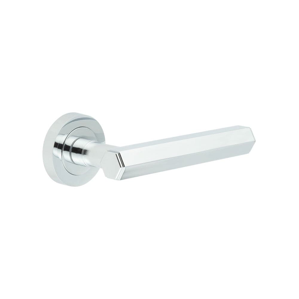 Frelan Hardware Door Furniture Polished Chrome / Round Rose Frelan - Hex Lever on Round Rose - Polished Chrome