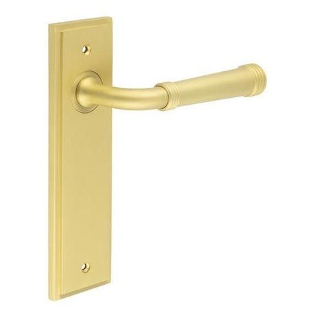 Frelan Hardware Door Furniture Satin Brass / Latch Handles Frelan - Highgate Door Handle Latch Backplate Satin Brass