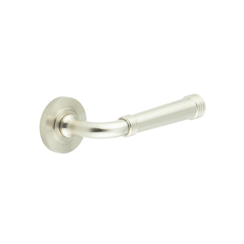 Frelan Hardware Door Furniture Satin Nickel Frelan - Highgate Door Handles Knurled Rose Satin Nickel