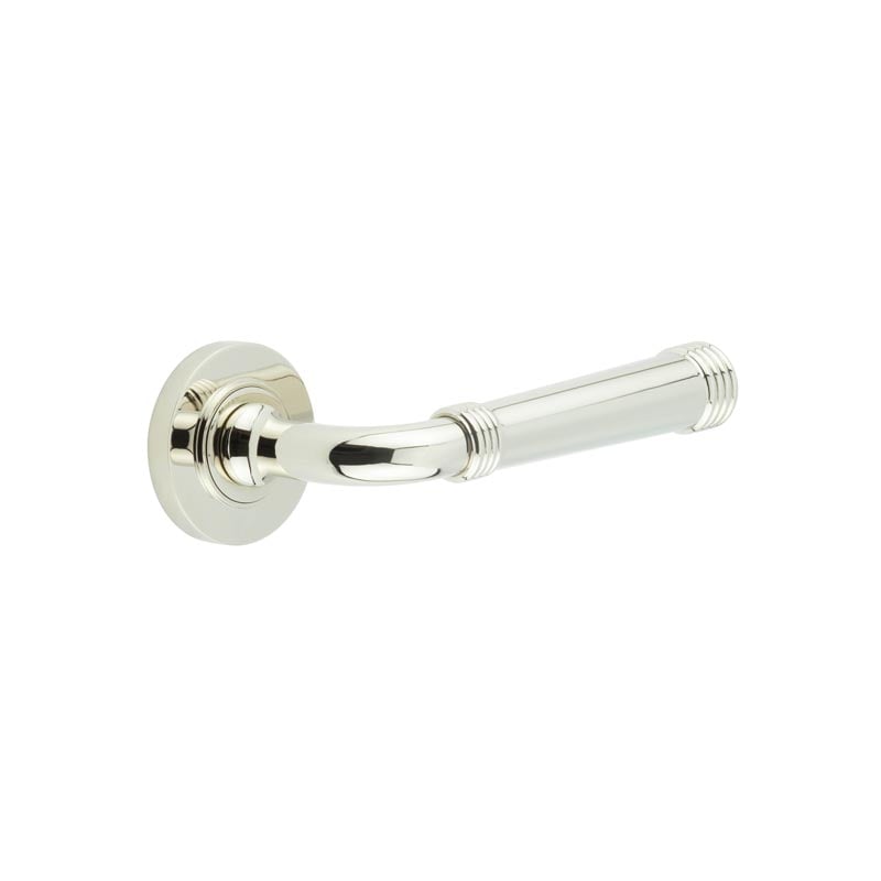 Frelan Hardware Door Furniture Polished Nickel Frelan - Highgate Door Handles Plain Rose Polished Nickel