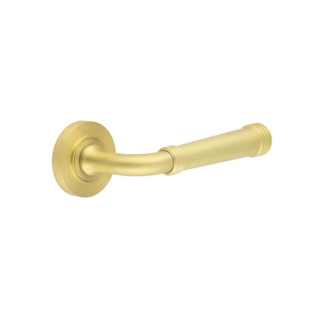 Frelan Hardware Door Furniture Satin Brass Frelan - Highgate Door Handles Plain Rose Satin Brass