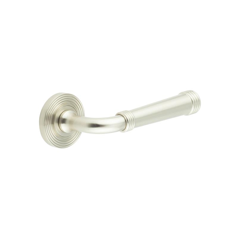 Frelan Hardware Door Furniture Satin Nickel Frelan - Highgate Door Handles Reeded Rose Satin Nickel