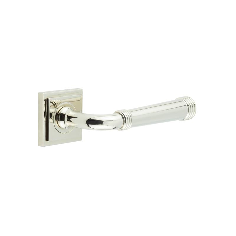 Frelan Hardware Door Furniture Polished Nickel Frelan - Highgate Door Handles Square Stepped Polished Nickel