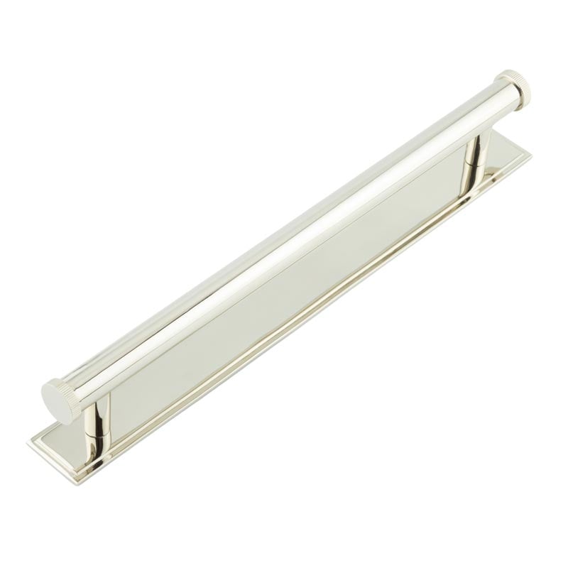 Frelan Hardware Cabinet Hardware Polished Nickel / Cabinet Pull Handles Frelan - Hoxton Thaxted Cabinet Handles 224mm Ctrs Stepped Backplate Polished Nickel