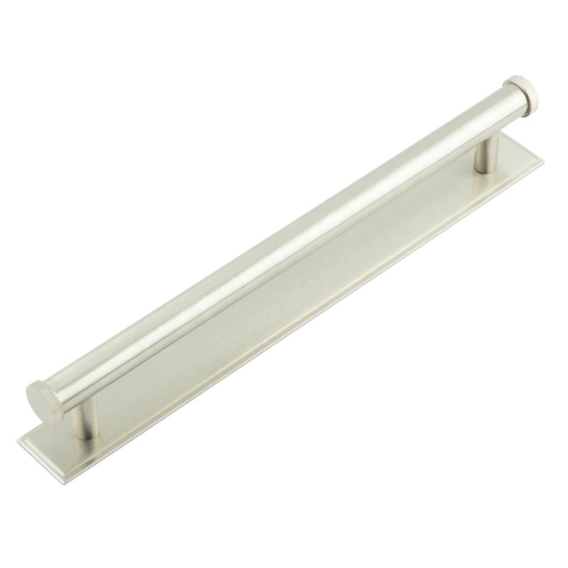 Frelan Hardware Cabinet Hardware Satin Nickel / Cabinet Pull Handles Frelan - Hoxton Thaxted Cabinet Handles 224mm Ctrs Stepped Backplate Satin Nickel
