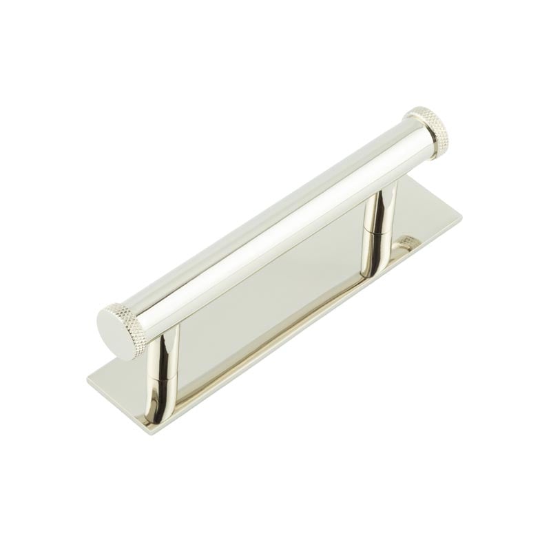 Frelan Hardware Cabinet Hardware Polished Nickel / Cabinet Pull Handles Frelan - Hoxton Wenlock Cabinet Handles 96mm Ctrs Plain Backplate Polished Nickel