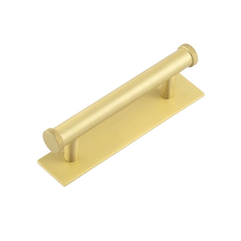 Frelan Hardware Cabinet Hardware Satin Brass / Cabinet Pull Handles Frelan - Hoxton Wenlock Cabinet Handles 96mm Ctrs Plain Backplate Satin Brass