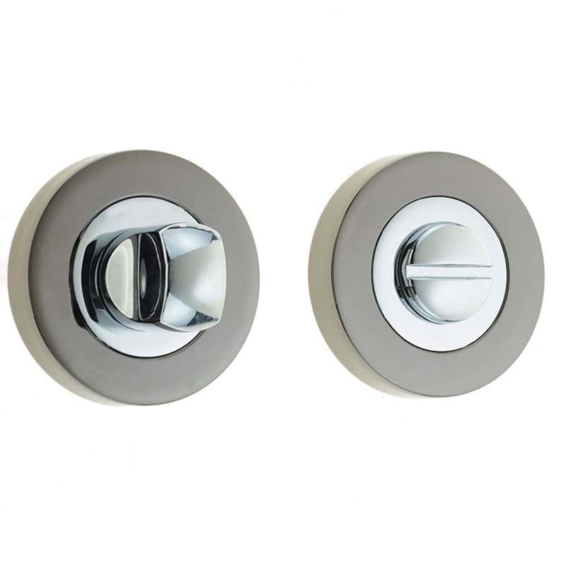 Frelan Hardware Polished Chrome Polished Black Nickel Frelan - Jedo Dual Turns & Releases 50mm Round Rose no Indicator Polished Chrome Polished Black Nickel