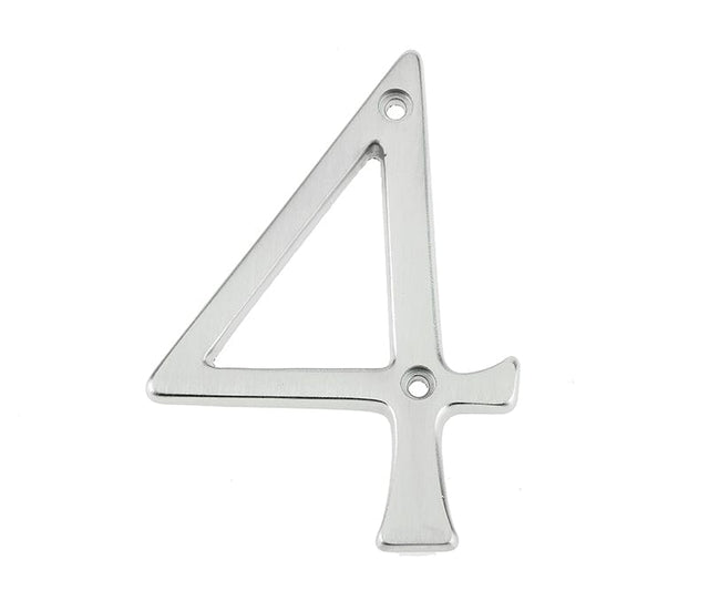 Frelan Hardware Door Furniture Satin Chrome / Numerals / 4 Frelan - JNSC/4 75MM SCREWFIX NUMERAL