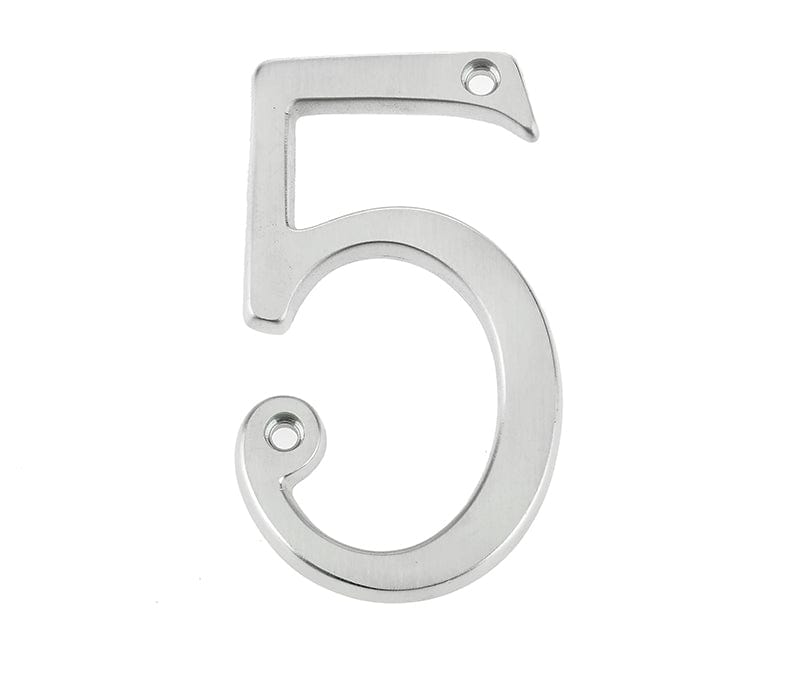 Frelan Hardware Door Furniture Satin Chrome / Numerals / 5 Frelan - JNSC/5 75MM SCREWFIX NUMERAL