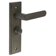Frelan Hardware Door Furniture Dark Bronze / Bathroom Lock Handles Frelan - Kensington Door Handle Bathroom Backplate Dark Bronze & Turn & Release