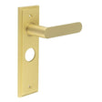 Frelan Hardware Door Furniture Satin Brass / Bathroom Lock Handles Frelan - Kensington Door Handle Bathroom Backplate Satin Brass