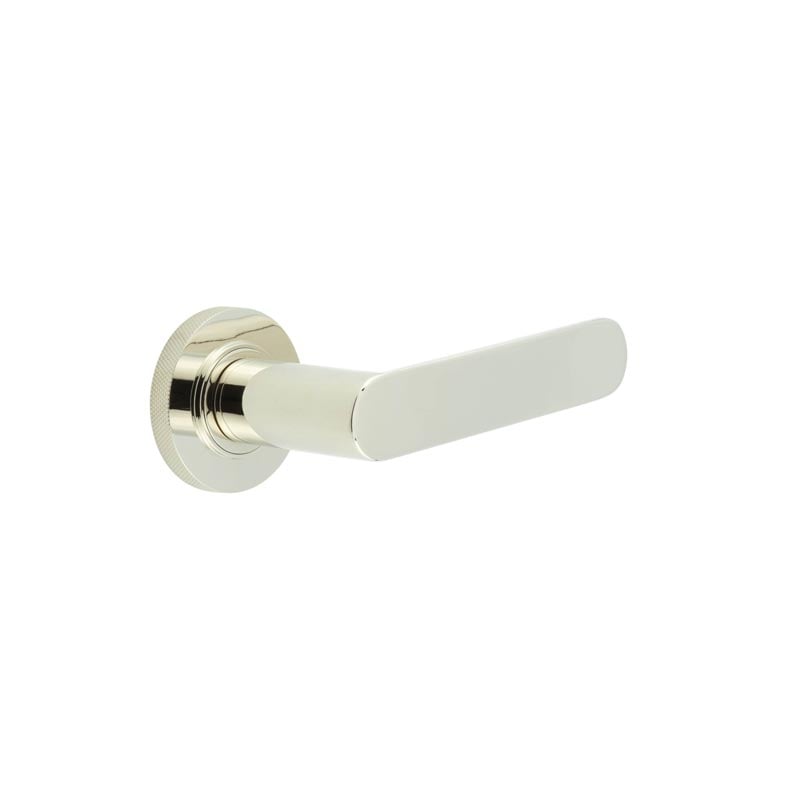 Frelan Hardware Door Furniture Polished Nickel Frelan - Kensington Door Handles Knurled Rose Polished Nickel