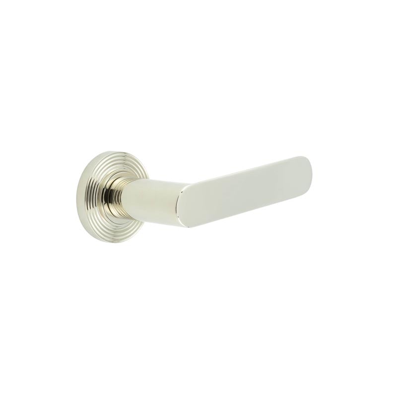 Frelan Hardware Door Furniture Polished Nickel Frelan - Kensington Door Handles Reeded Rose Polished Nickel