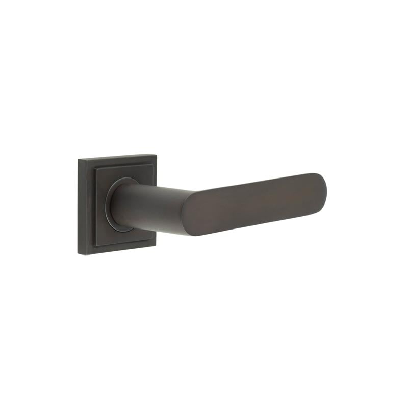 Frelan Hardware Door Furniture Dark Bronze Frelan - Kensington Door Handles Square Stepped Rose Dark Bronze