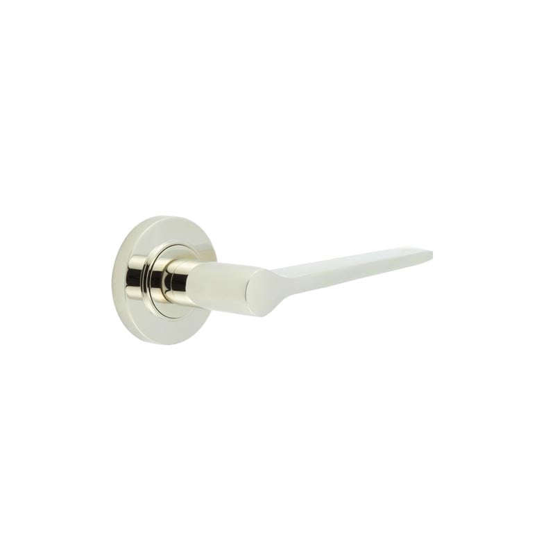 Frelan Hardware Door Furniture Polished Nickel Frelan - Knightsbridge Door Handle on Plain Rose Polished Nickel