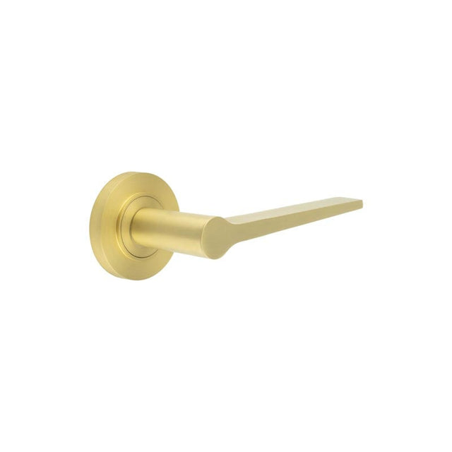 Frelan Hardware Door Furniture Satin Brass Frelan - Knightsbridge Door Handle on Plain Rose Satin Brass