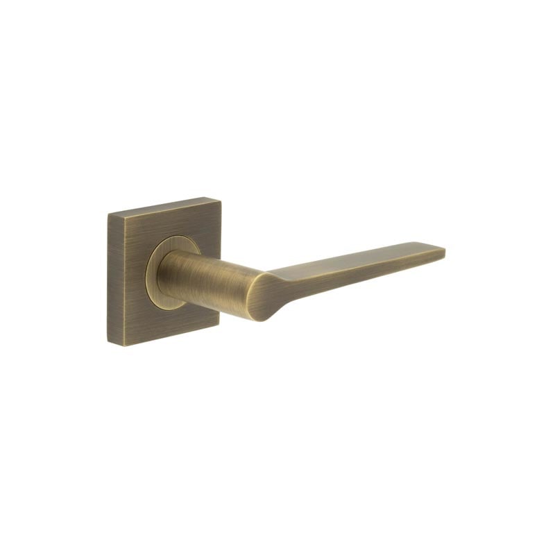 Frelan Hardware Door Furniture Antique Brass Frelan - Knightsbridge Door Handle on Square Plain Rose Antique Brass