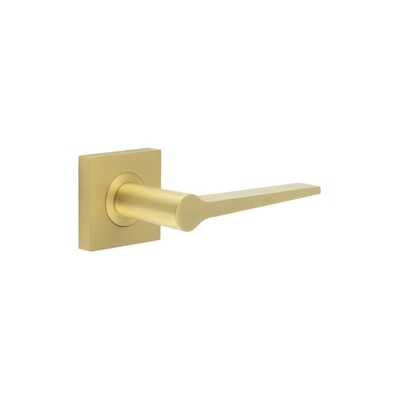Frelan Hardware Door Furniture Satin Brass Frelan - Knightsbridge Door Handle on Square Plain Rose Satin Brass