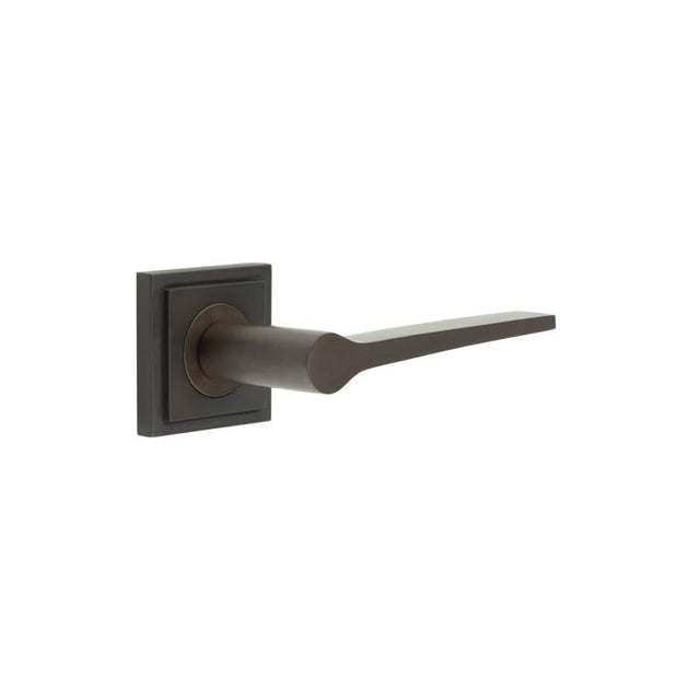 Frelan Hardware Door Furniture Dark Bronze Frelan - Knightsbridge Door Handle on Square Stepped Rose Dark Bronze