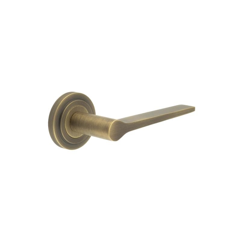 Frelan Hardware Door Furniture Antique Brass Frelan - Knightsbridge Door Handle on Stepped Rose Antique Brass